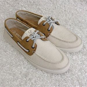 Sperry Seacycled Ladies Size 9 1/2 Bahama 2.0 Ivory Boat Shoes